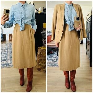 Vintage 60’s/70’s CAMEL HAIR Jacket and Skirt Set